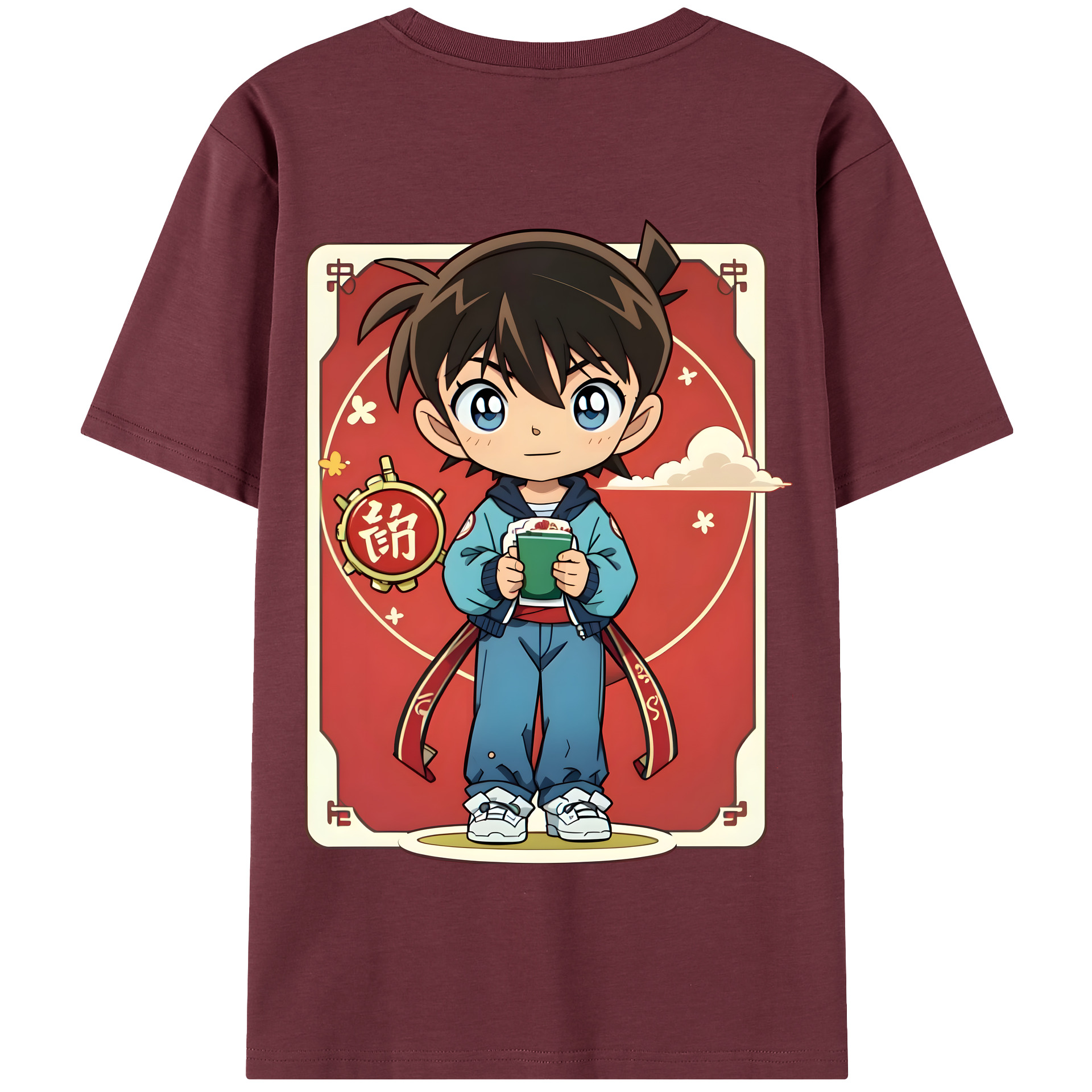 （画像用） 名探偵コナン 江戸川 コナン Detective Conan Conan Edogawa 綿100％半袖Tシャツ（背面プリント）